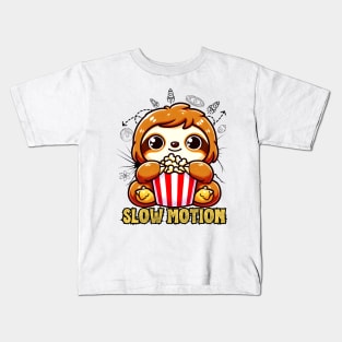 Popcorn space with sloth Kids T-Shirt